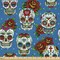 Ambesonne Sugar Skull Fabric by The Yard, Retro Style Mexican Cultural Pattern on Polka Dots Rose Bouquets Skeletons, Decorative Satin Fabric for Home Textiles and Crafts, 1 Yards, Multicolor